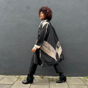 Oversized Quilted Shibori Silk Coat