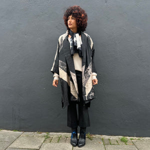 Oversized Quilted Shibori Silk Coat