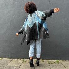 Load image into Gallery viewer, Oversized Open Shibori Dyed Silk Jacket with Pockets
