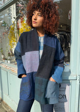 Load image into Gallery viewer, Quilted Unisex Indigo Patchwork Kantha Jacket
