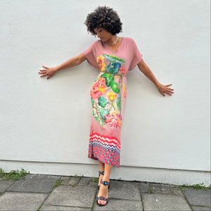 Floral V-Neck Kaftan Dress