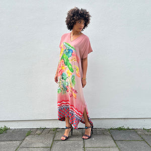 Floral V-Neck Kaftan Dress