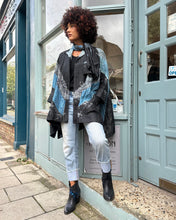 Load image into Gallery viewer, Oversized Open Shibori Dyed Silk Jacket with Pockets
