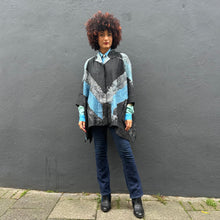 Load image into Gallery viewer, Oversized Open Shibori Dyed Silk Jacket with Pockets
