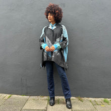 Load image into Gallery viewer, Oversized Open Shibori Dyed Silk Jacket with Pockets
