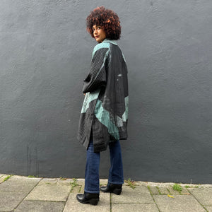 Oversized Quilted Shibori Silk Coat