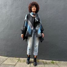 Load image into Gallery viewer, Oversized Open Shibori Dyed Silk Jacket with Pockets
