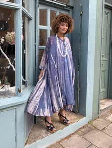 Cotton Silk Shibori Coat Dress