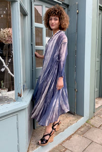 Cotton Silk Shibori Coat Dress