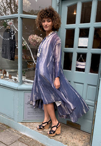 Cotton Silk Shibori Coat Dress