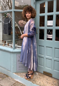 Cotton Silk Shibori Coat Dress