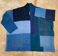 Load image into Gallery viewer, Quilted Unisex Indigo Patchwork Kantha Jacket
