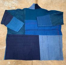 Load image into Gallery viewer, Quilted Unisex Indigo Patchwork Kantha Jacket
